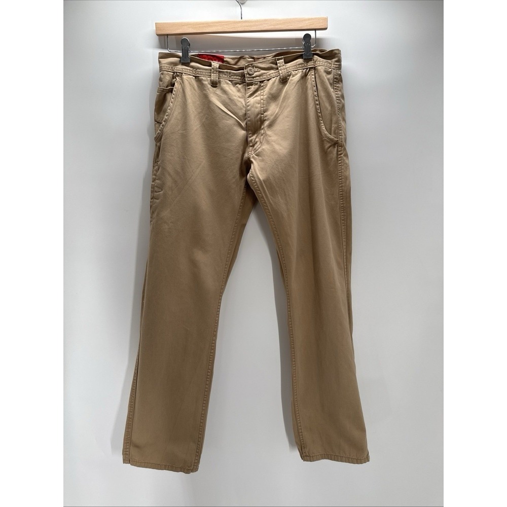 Jordan Craig Mens Khaki Chino Pants 34x34 Tan Cotton Twill Straight Leg Trousers